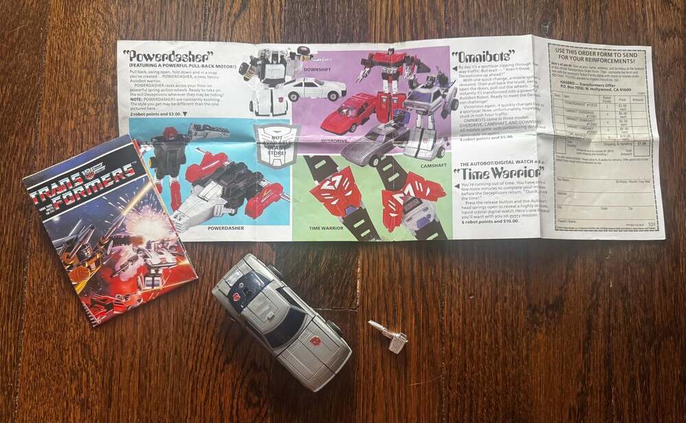 VTG 1985 Transformers G1 Omnibots Camshaft w/ Mail-In Catalog & Weapons COMPLETE